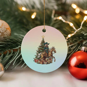 Funny Nutcracker Riding Horse Ceramic Ornament Western Life Christmas Gift TS12 1pc Pastel Print Your Wear