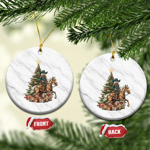 Funny Nutcracker Riding Horse Ceramic Ornament Western Life Christmas Gift TS12 1pc White Marble Print Your Wear