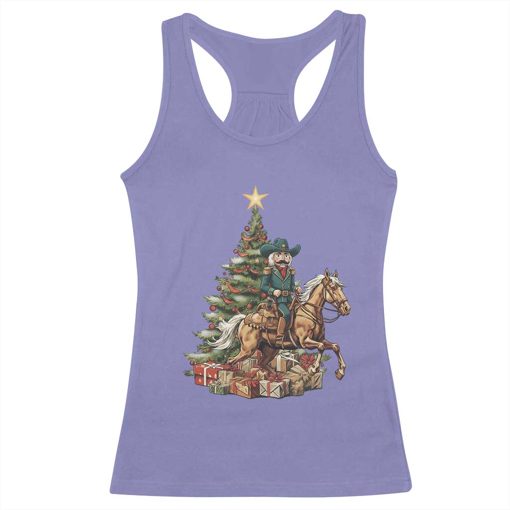 Funny Nutcracker Riding Horse Racerback Tank Top Western Life Christmas Gift TS12 Violet Print Your Wear