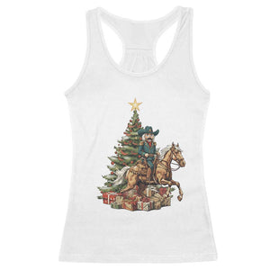 Funny Nutcracker Riding Horse Racerback Tank Top Western Life Christmas Gift TS12 White Print Your Wear