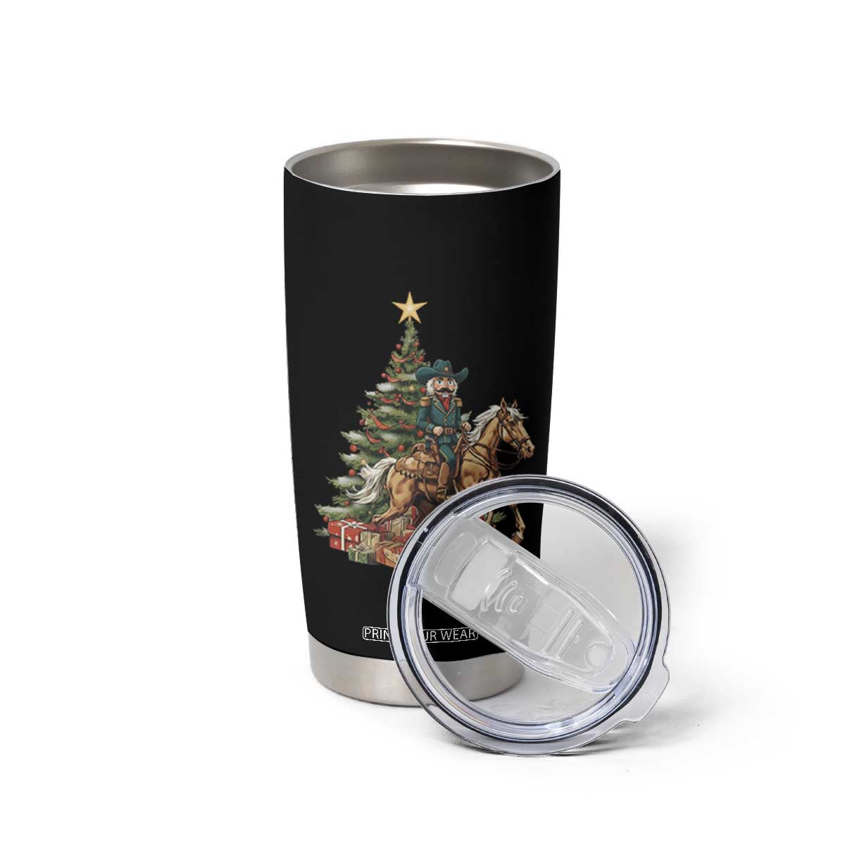 Funny Nutcracker Riding Horse Tumbler Cup Western Life Christmas Gift TS12 Print Your Wear