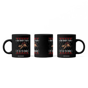 Western Bull Riding Ugly Christmas Coffee Mug Oh What Fun It Is To Ride TS12 Print Your Wear