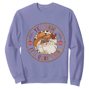 Yee Haw It Is Christmas Sweatshirt Funny Black Santa Cowboy TS12 Violet Print Your Wear