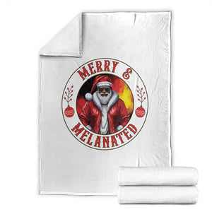 Black Santa Merry And Melanated Throw Blanket Christmas Holiday Gift TS12 White Print Your Wear