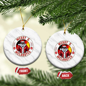 Black Santa Merry And Melanated Ceramic Ornament Christmas Holiday Gift TS12 1pc White Marble Print Your Wear