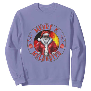 Black Santa Merry And Melanated Sweatshirt Christmas Holiday Gift TS12 Violet Print Your Wear
