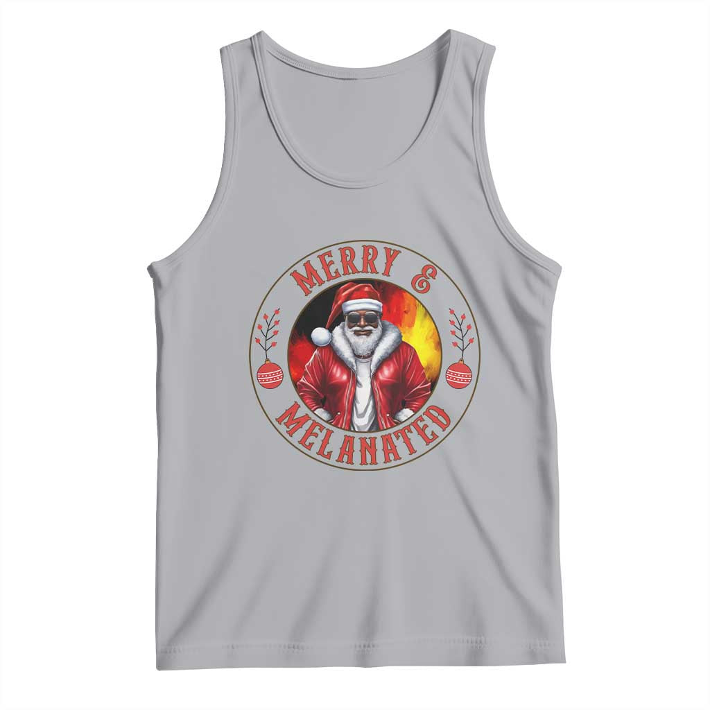 Black Santa Merry And Melanated Tank Top Christmas Holiday Gift TS12 Athletic Heather Print Your Wear