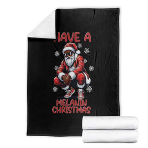 Have A Melanin Christmas Throw Blanket Black Pride Xmas Gift TS12 Black Print Your Wear