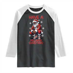 Have A Melanin Christmas Raglan Shirt Black Pride Xmas Gift TS12 Black White Print Your Wear