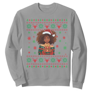 Black Queen Christmas Sweatshirt African American Girl Black Pride TS12 Sport Gray Print Your Wear