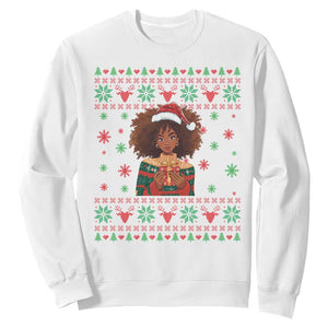 Black Queen Christmas Sweatshirt African American Girl Black Pride TS12 White Print Your Wear