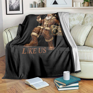 They Not Like Us Throw Blanket Funny Christmas Black Santa Claus TS12 Print Your Wear