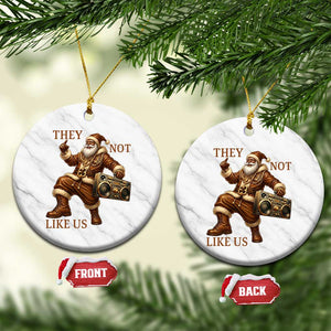 They Not Like Us Ceramic Ornament Funny Christmas Black Santa Claus TS12 1pc White Marble Print Your Wear