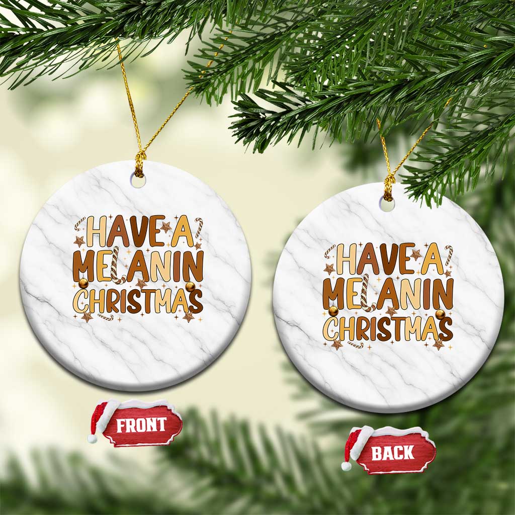 Funny Black Pride Have A Melanin Christmas Ceramic Ornament Culture Gift TS12 1pc White Marble Print Your Wear