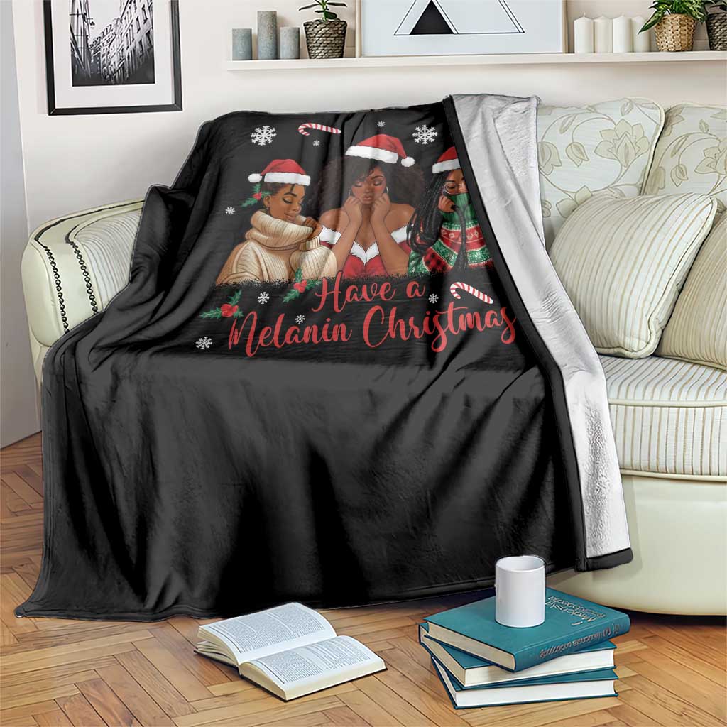 Have A Melanin Christmas Throw Blanket Black Girl Xmas Gift TS12 Print Your Wear