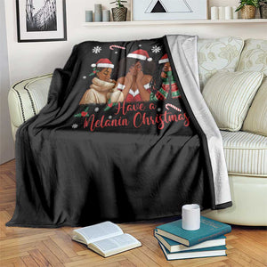 Have A Melanin Christmas Throw Blanket Black Girl Xmas Gift TS12 Print Your Wear
