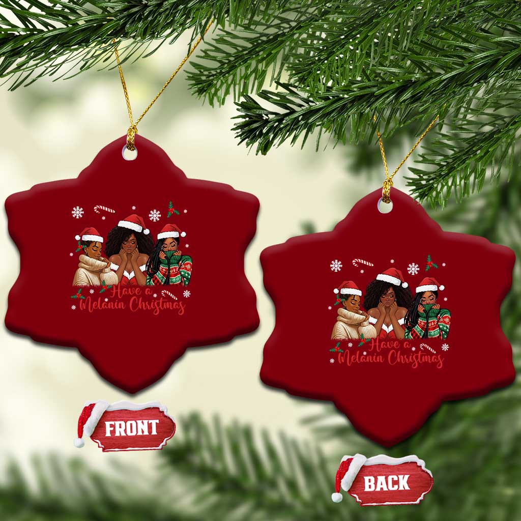 Have A Melanin Christmas Ceramic Ornament Black Girl Xmas Gift TS12 Print Your Wear