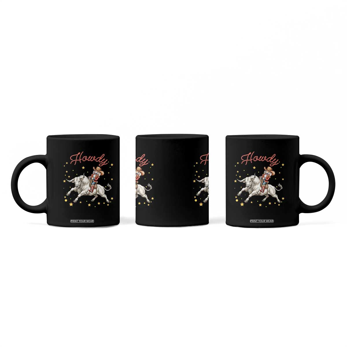 Funny Nutcracker Bull Riding Coffee Mug Howdy Western Christmas Holiday Gift TS12 Print Your Wear
