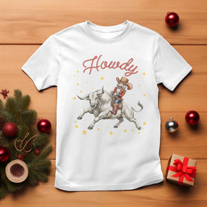 Funny Nutcracker Bull Riding T Shirt Howdy Western Christmas Holiday Gift TS12 White Print Your Wear