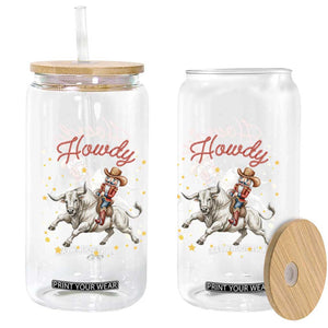 Funny Nutcracker Bull Riding Glass Can Howdy Western Christmas Holiday Gift TS12 Print Your Wear