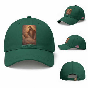 Funny Sarcastic Political Satire Baseball Cap You Are Not Jesus TS12 Baseball Cap Universal Fit Irish Green Print Your Wear