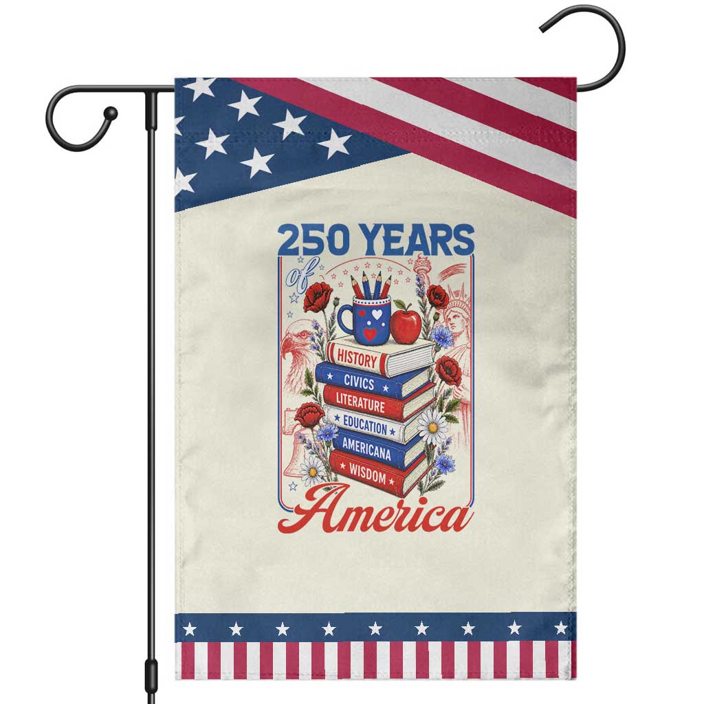 250 Years Of America American Teacher Graphic Patriotic Garden Flag Educator Gift TS12 Modern Beige Blue Print Your Wear