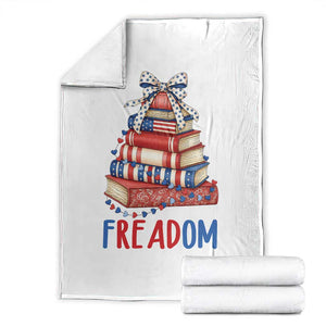 Funny Patriotic Book Lover Gift Throw Blanket Freadom TS12 White Print Your Wear