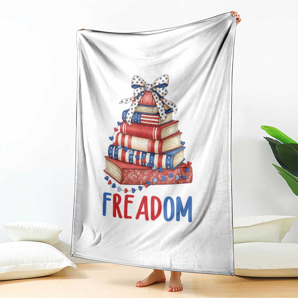 Funny Patriotic Book Lover Gift Throw Blanket Freadom TS12 Print Your Wear
