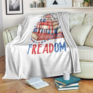 Funny Patriotic Book Lover Gift Throw Blanket Freadom TS12 Print Your Wear