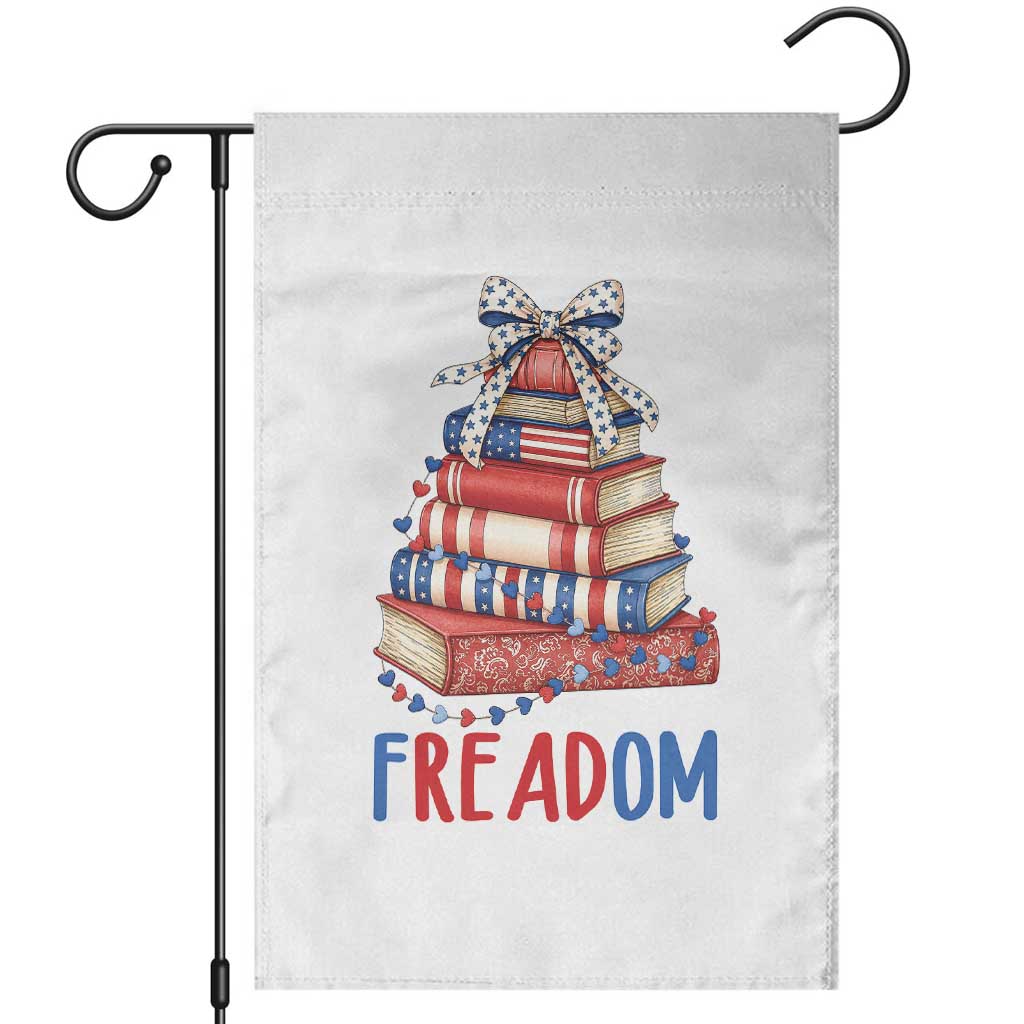 Funny Patriotic Book Lover Gift Garden Flag Freadom TS12 White Print Your Wear