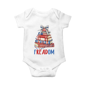 Funny Patriotic Book Lover Gift Baby Onesie Freadom TS12 White Print Your Wear