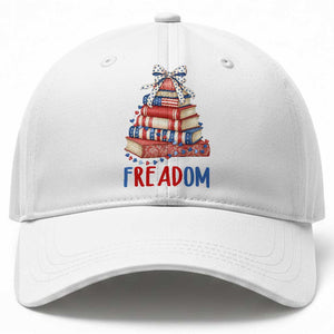 Funny Patriotic Book Lover Gift Baseball Cap Freadom TS12 Print Your Wear