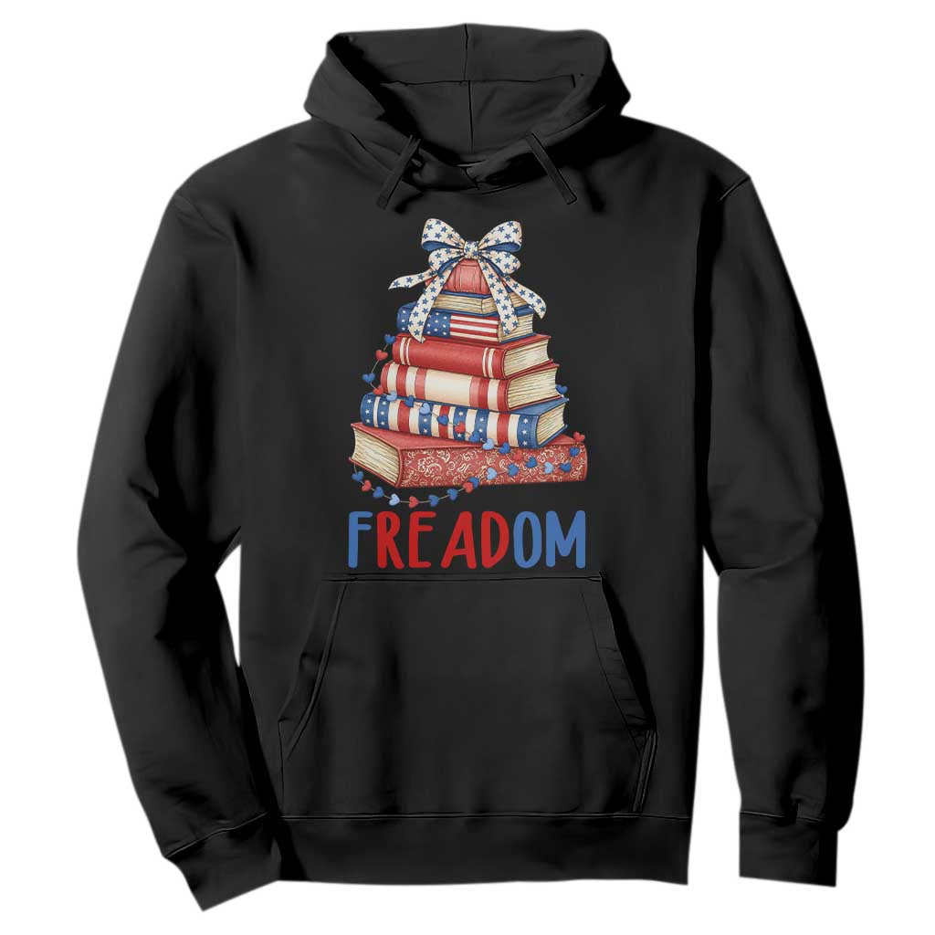 Funny Patriotic Book Lover Gift Hoodie Freadom TS12 Black Print Your Wear