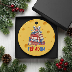 Funny Patriotic Book Lover Gift Ceramic Ornament Freadom TS12 1pc Yellow Cheese Print Your Wear
