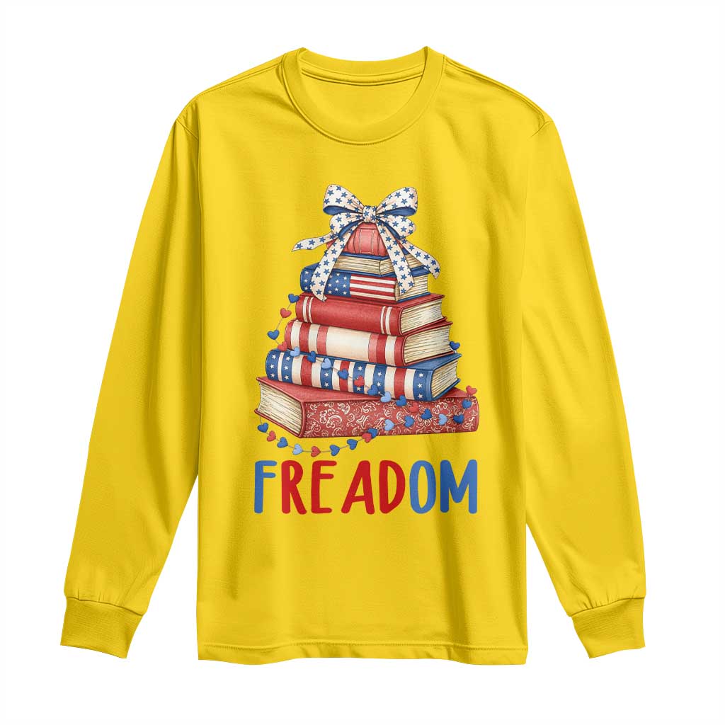 Funny Patriotic Book Lover Gift Long Sleeve Shirt Freadom TS12 Daisy Print Your Wear