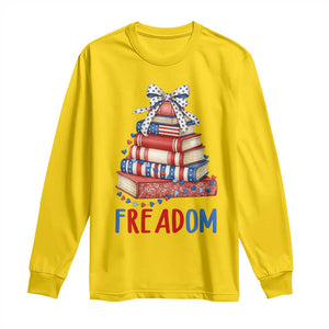 Funny Patriotic Book Lover Gift Long Sleeve Shirt Freadom TS12 Daisy Print Your Wear