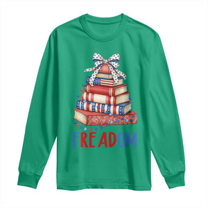 Funny Patriotic Book Lover Gift Long Sleeve Shirt Freadom TS12 Irish Green Print Your Wear