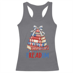 Funny Patriotic Book Lover Gift Racerback Tank Top Freadom TS12 Charcoal Print Your Wear