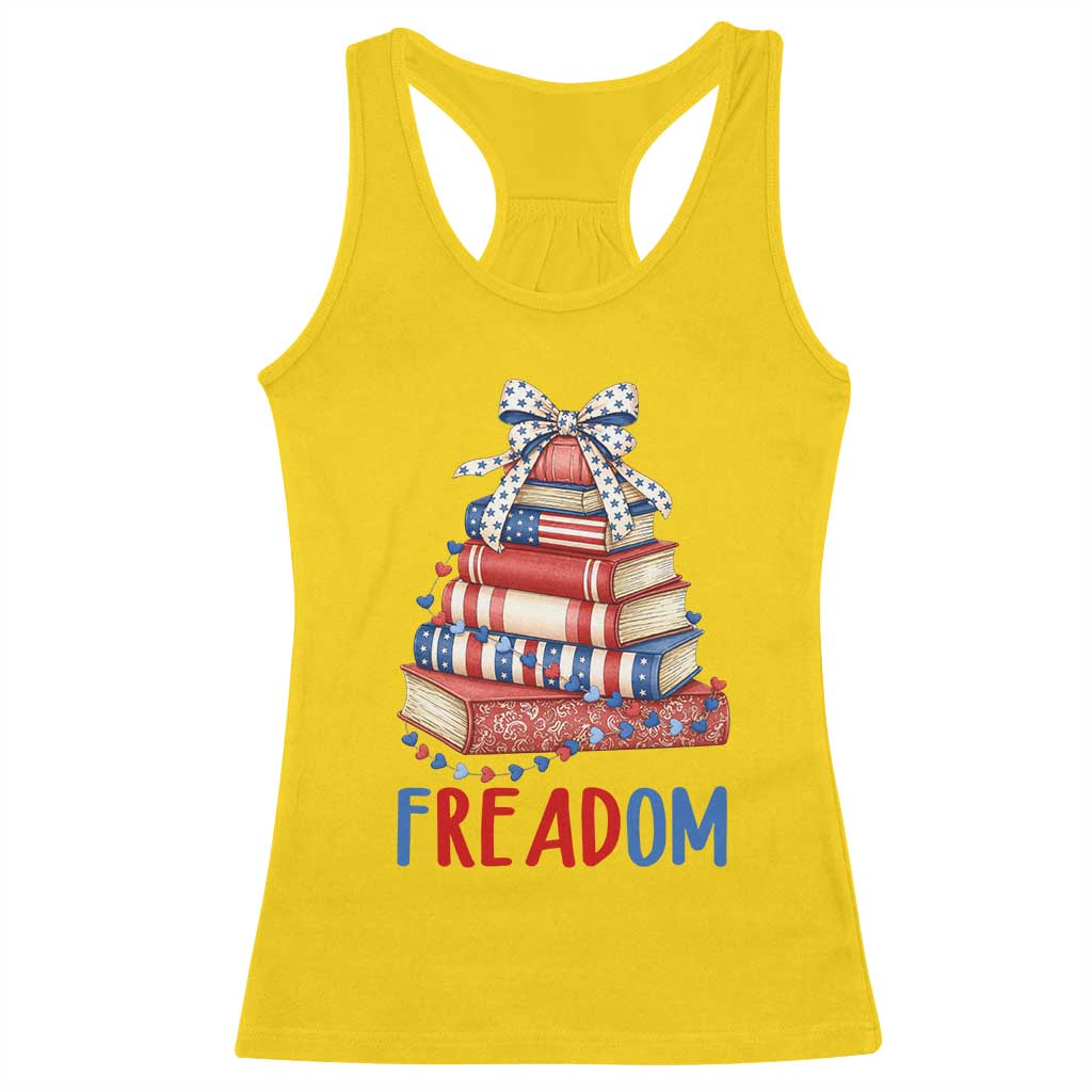 Funny Patriotic Book Lover Gift Racerback Tank Top Freadom TS12 Daisy Print Your Wear