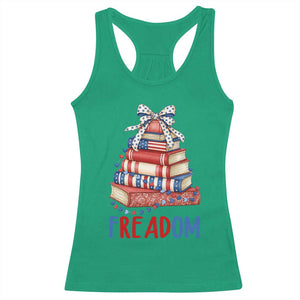 Funny Patriotic Book Lover Gift Racerback Tank Top Freadom TS12 Irish Green Print Your Wear