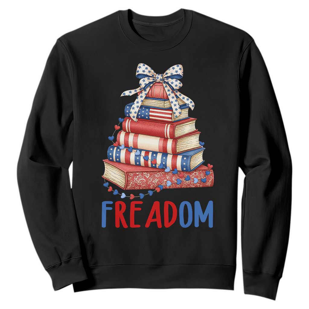 Funny Patriotic Book Lover Gift Sweatshirt Freadom TS12 Black Print Your Wear