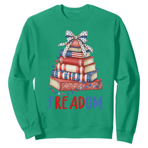 Funny Patriotic Book Lover Gift Sweatshirt Freadom TS12 Irish Green Print Your Wear