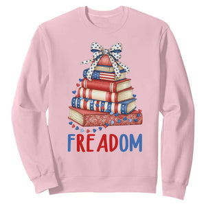 Funny Patriotic Book Lover Gift Sweatshirt Freadom TS12 Light Pink Print Your Wear