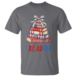 Funny Patriotic Book Lover Gift T Shirt Freadom TS12 Charcoal Print Your Wear