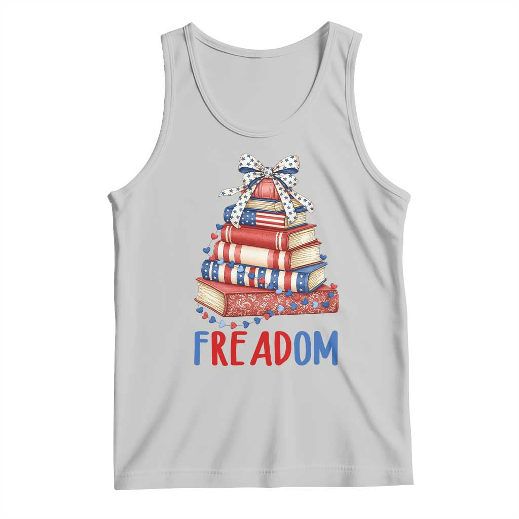Funny Patriotic Book Lover Gift Tank Top Freadom TS12 Ash Print Your Wear