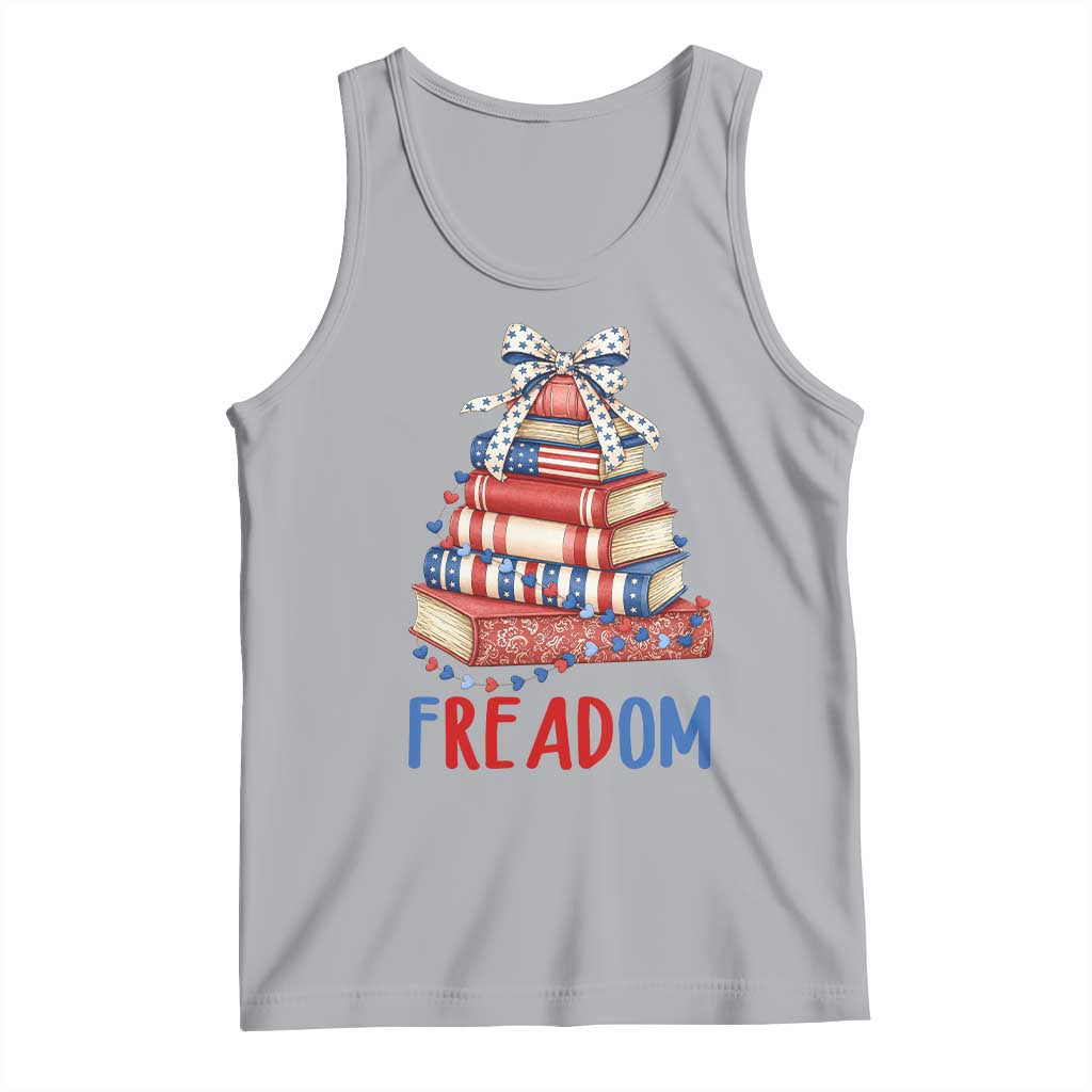 Funny Patriotic Book Lover Gift Tank Top Freadom TS12 Athletic Heather Print Your Wear
