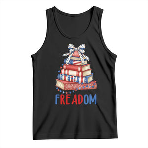 Funny Patriotic Book Lover Gift Tank Top Freadom TS12 Black Print Your Wear