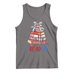 Funny Patriotic Book Lover Gift Tank Top Freadom TS12 Deep Heather Print Your Wear