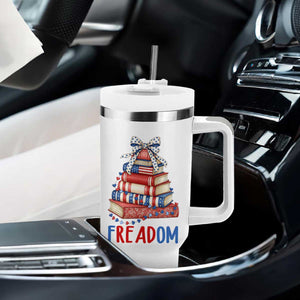 Funny Patriotic Book Lover Gift Tumbler With Handle Freadom TS12 Print Your Wear