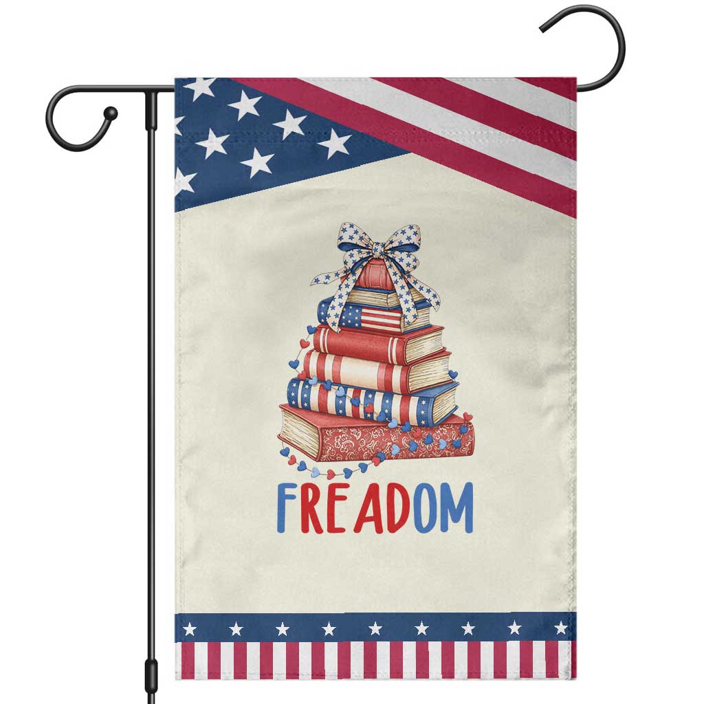 Funny Book Lover Gift Patriotic Garden Flag Freadom TS12 Modern Beige Blue Print Your Wear